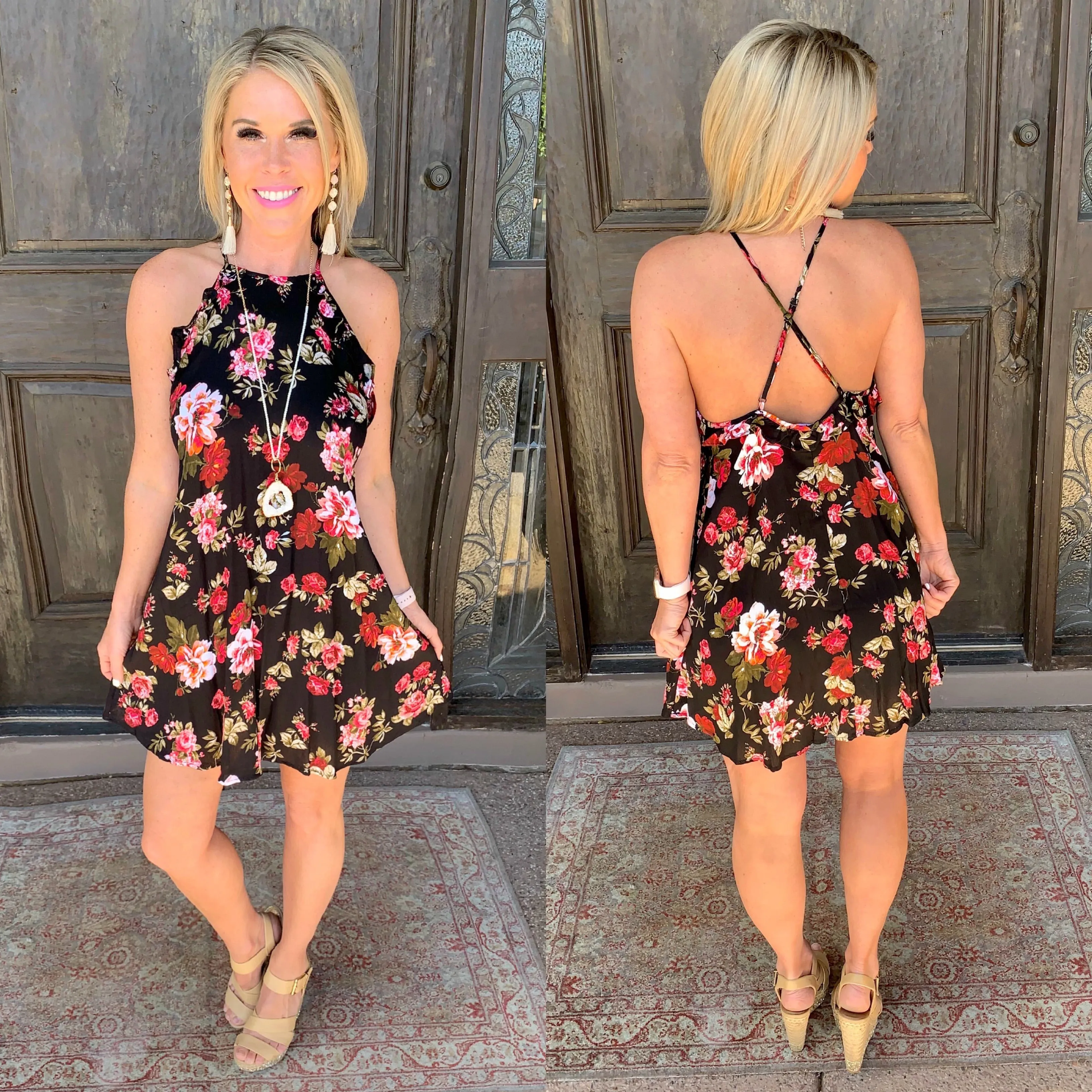 Day Dreaming Floral Dress - Black