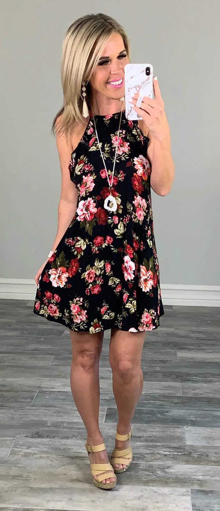 Day Dreaming Floral Dress - Black