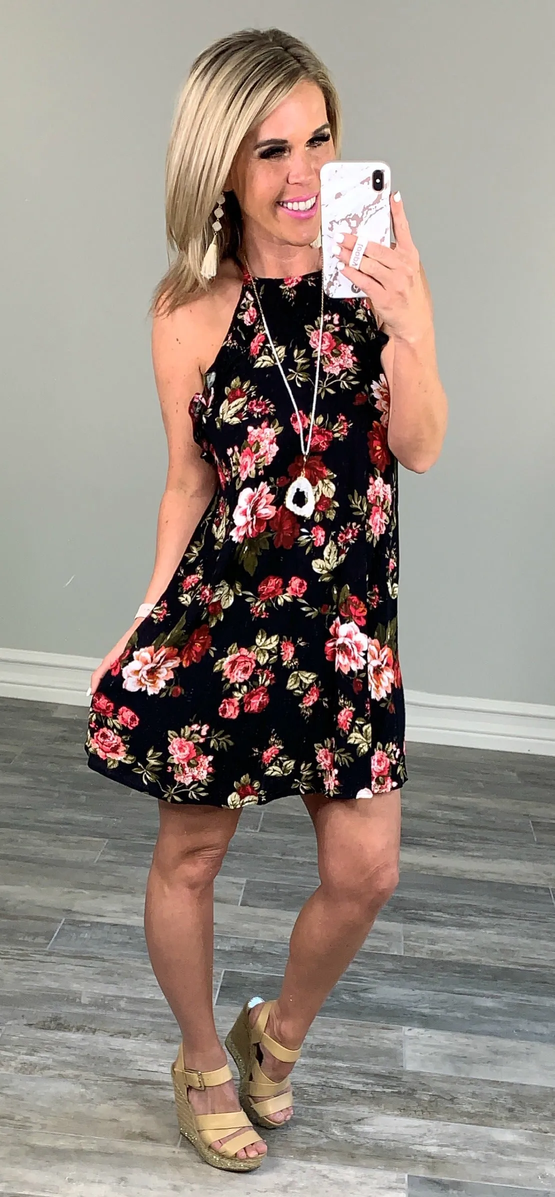 Day Dreaming Floral Dress - Black