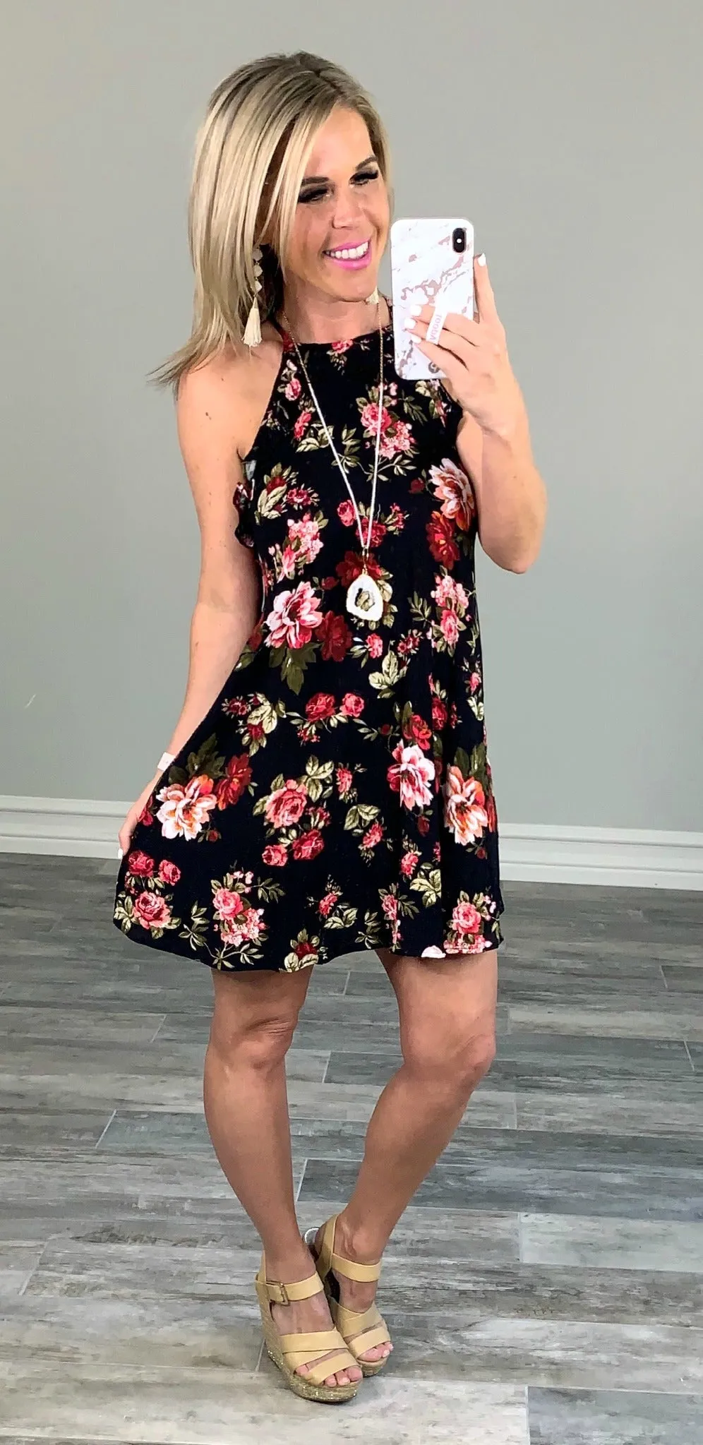 Day Dreaming Floral Dress - Black