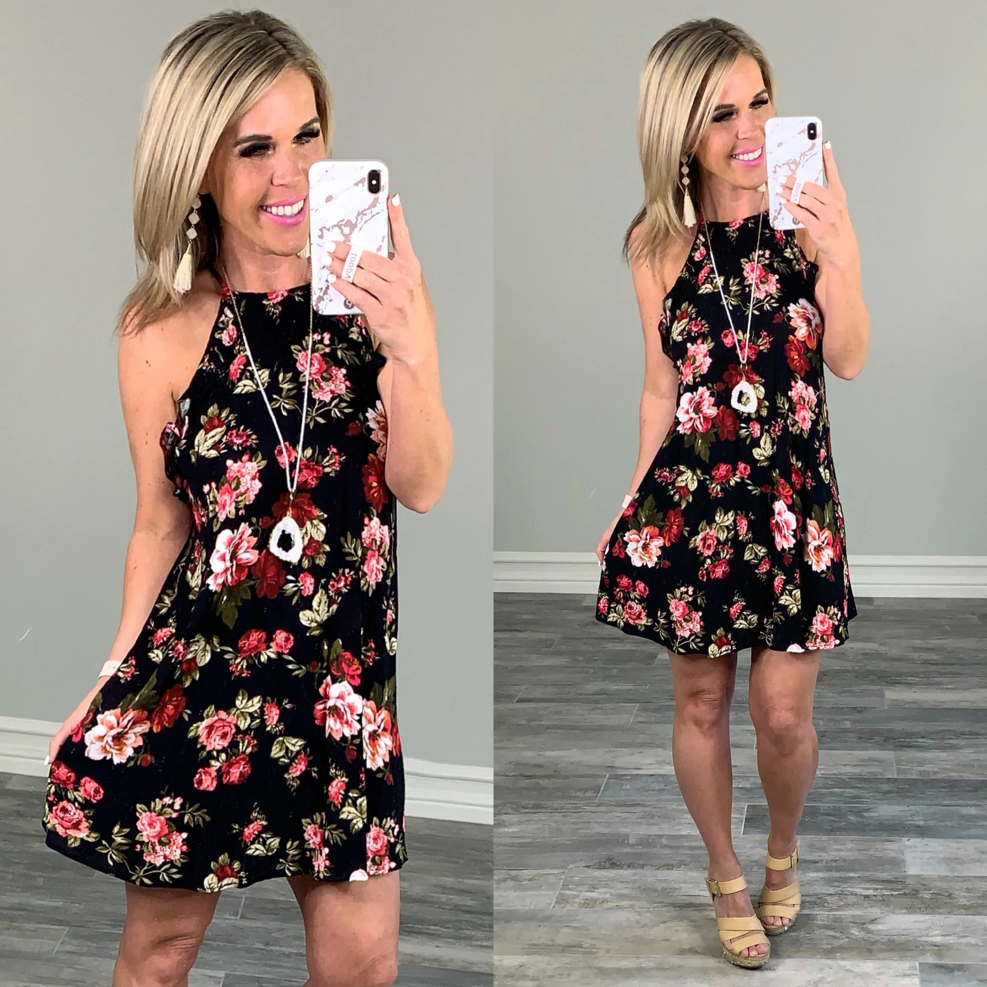 Day Dreaming Floral Dress - Black