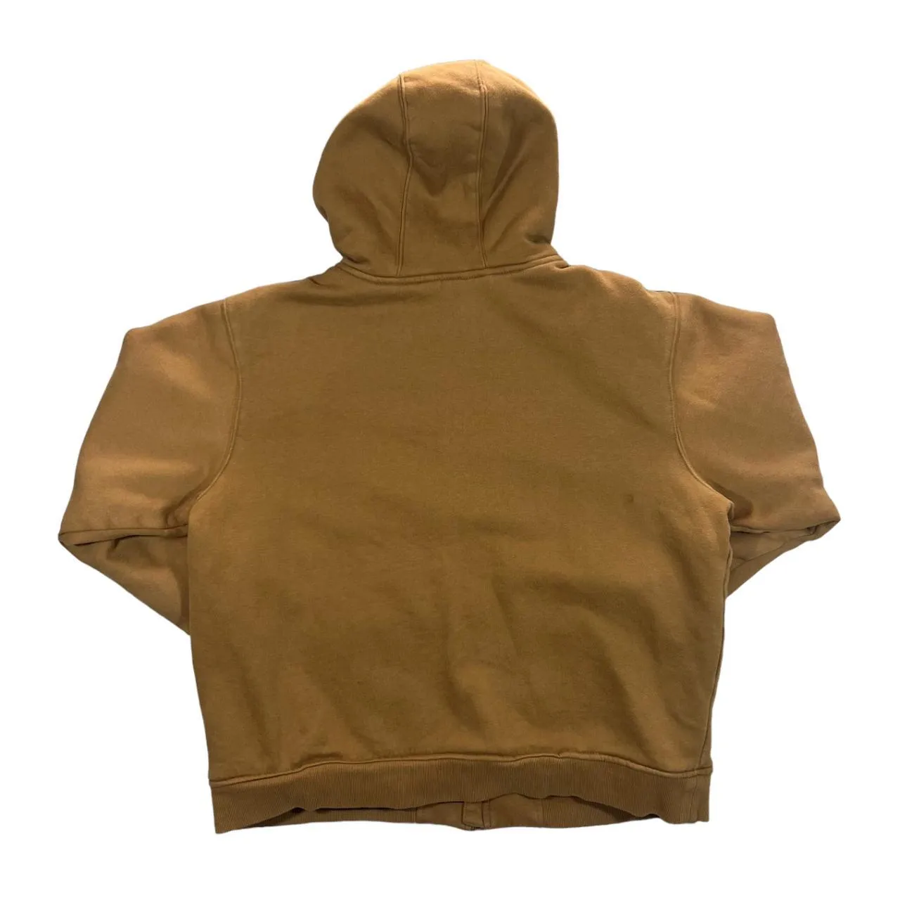 Early 00's WRANGLER Workwear Sherpa Fleece Lined Skater Brown Zip Hoodie