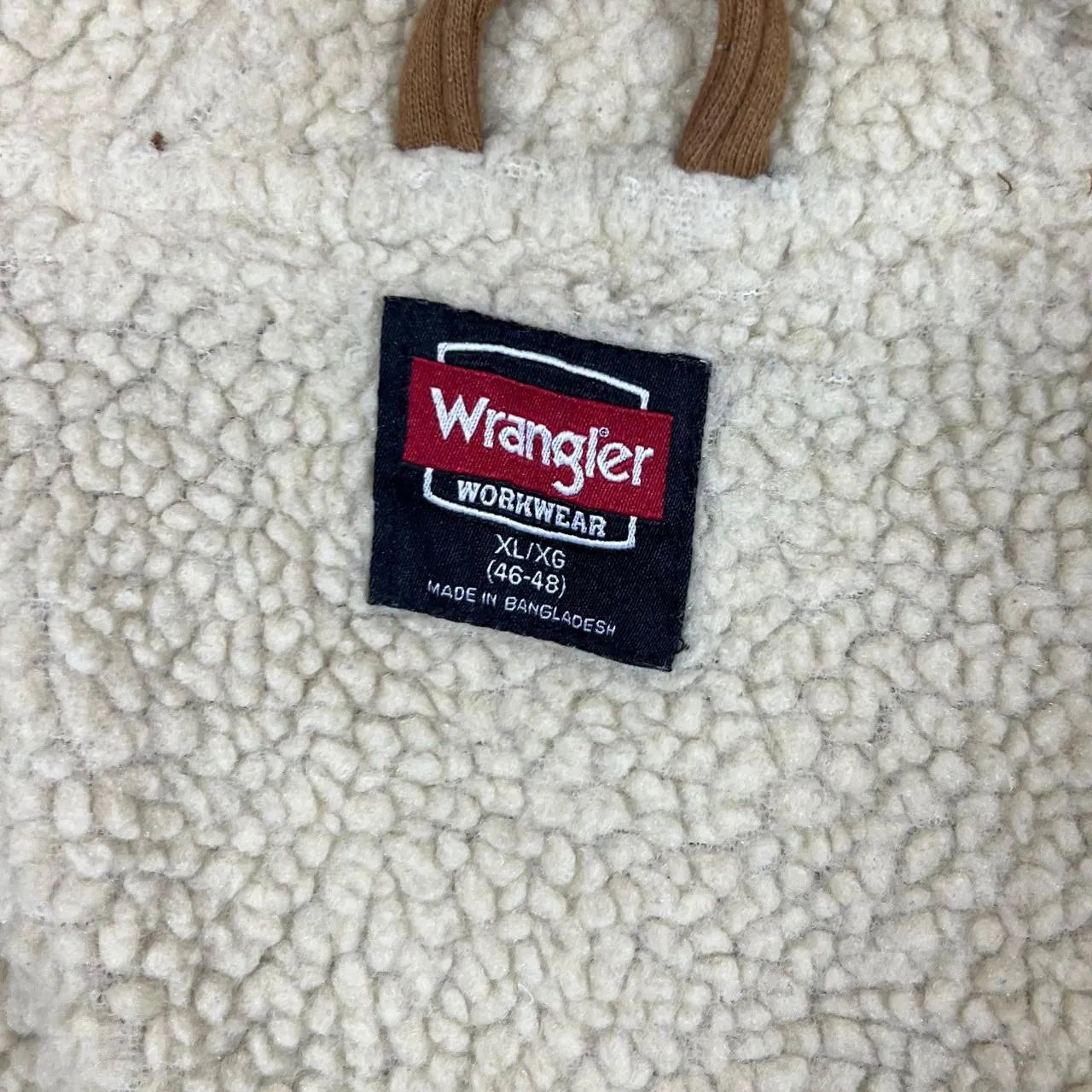 Early 00's WRANGLER Workwear Sherpa Fleece Lined Skater Brown Zip Hoodie