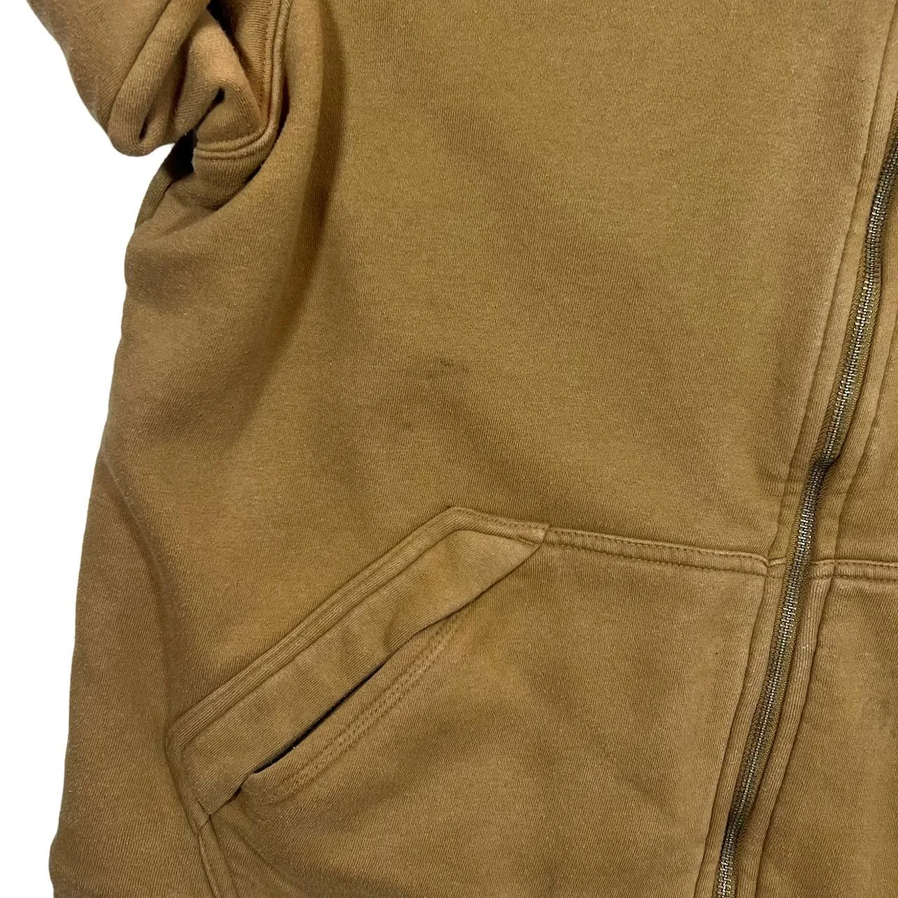 Early 00's WRANGLER Workwear Sherpa Fleece Lined Skater Brown Zip Hoodie