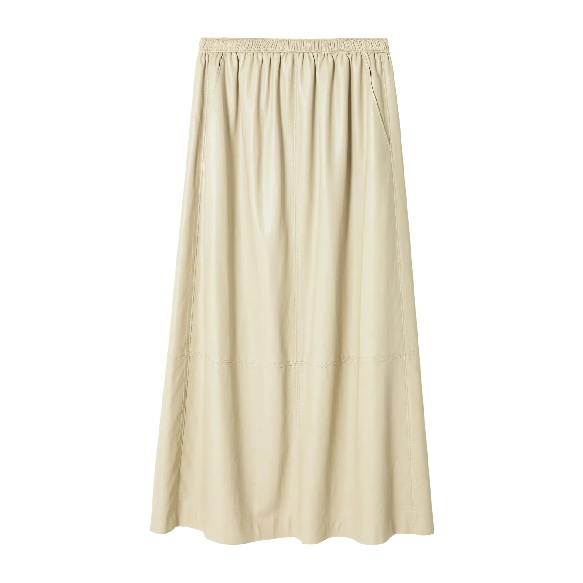 Elastic Waist Maxi Skirt
