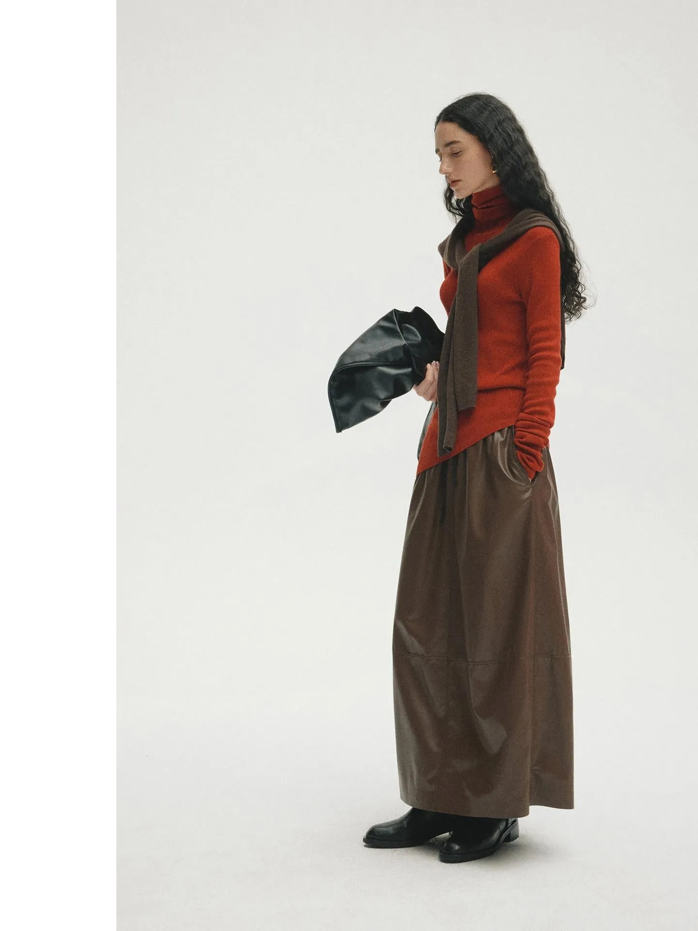 Elastic Waist Maxi Skirt