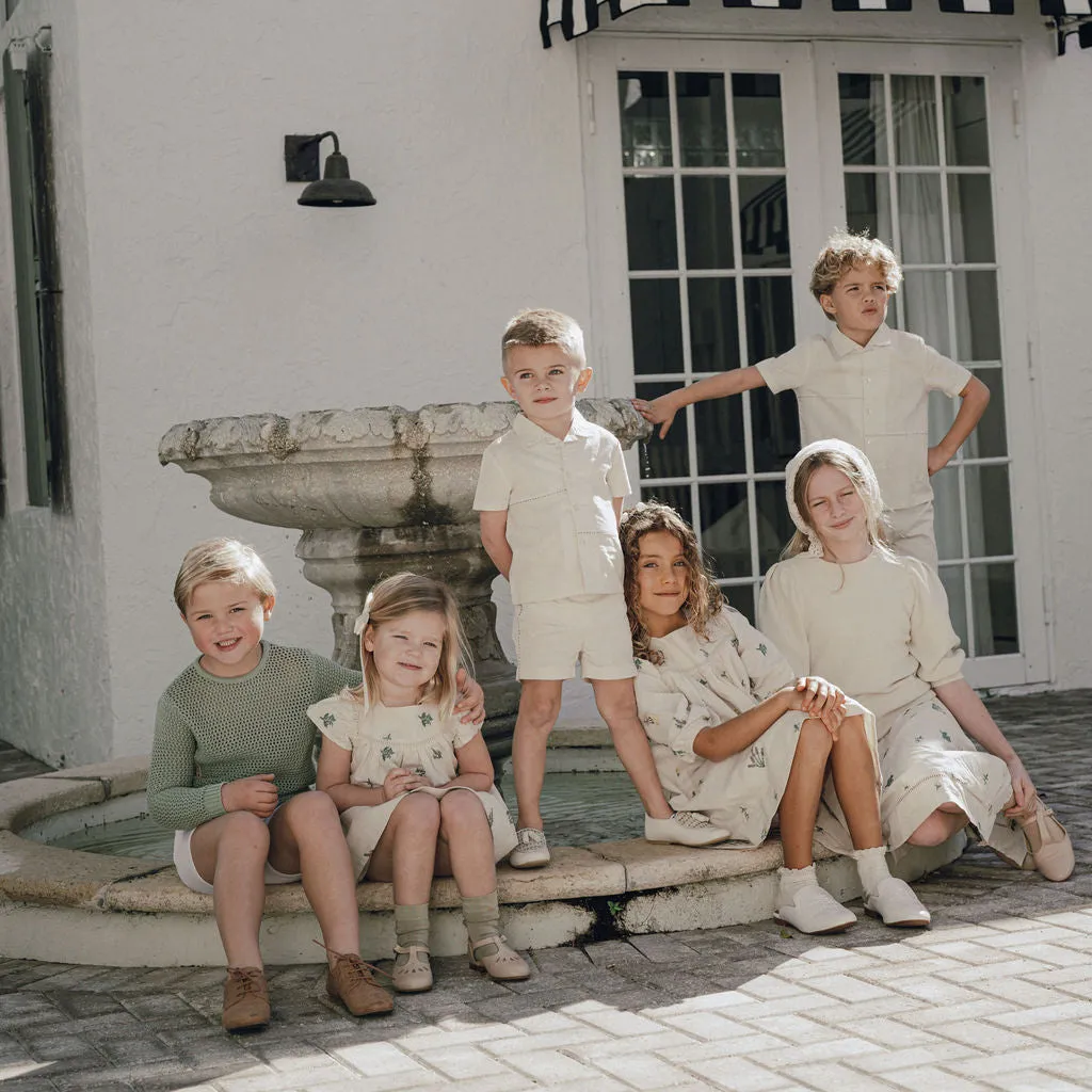 EMBROIDERED LINEN DRESS