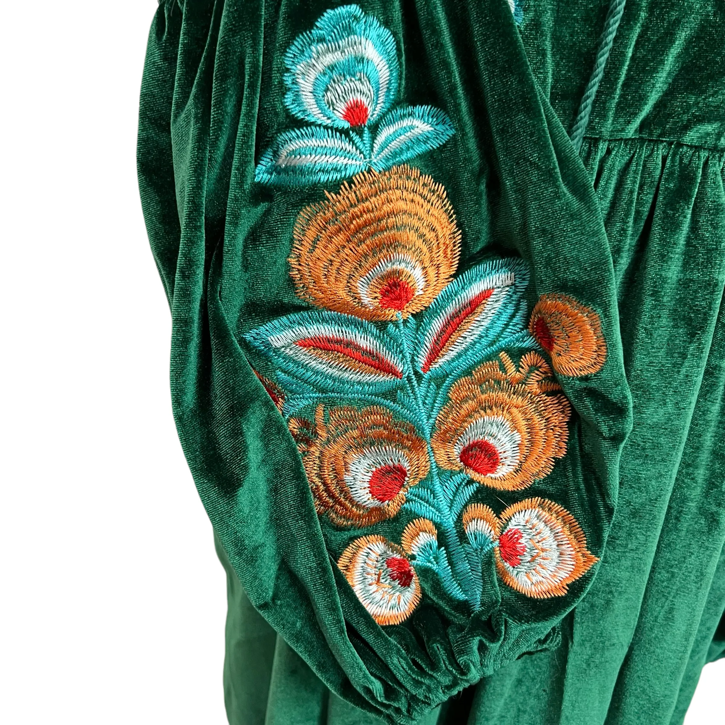 Embroidered Peasant Dress 3XL