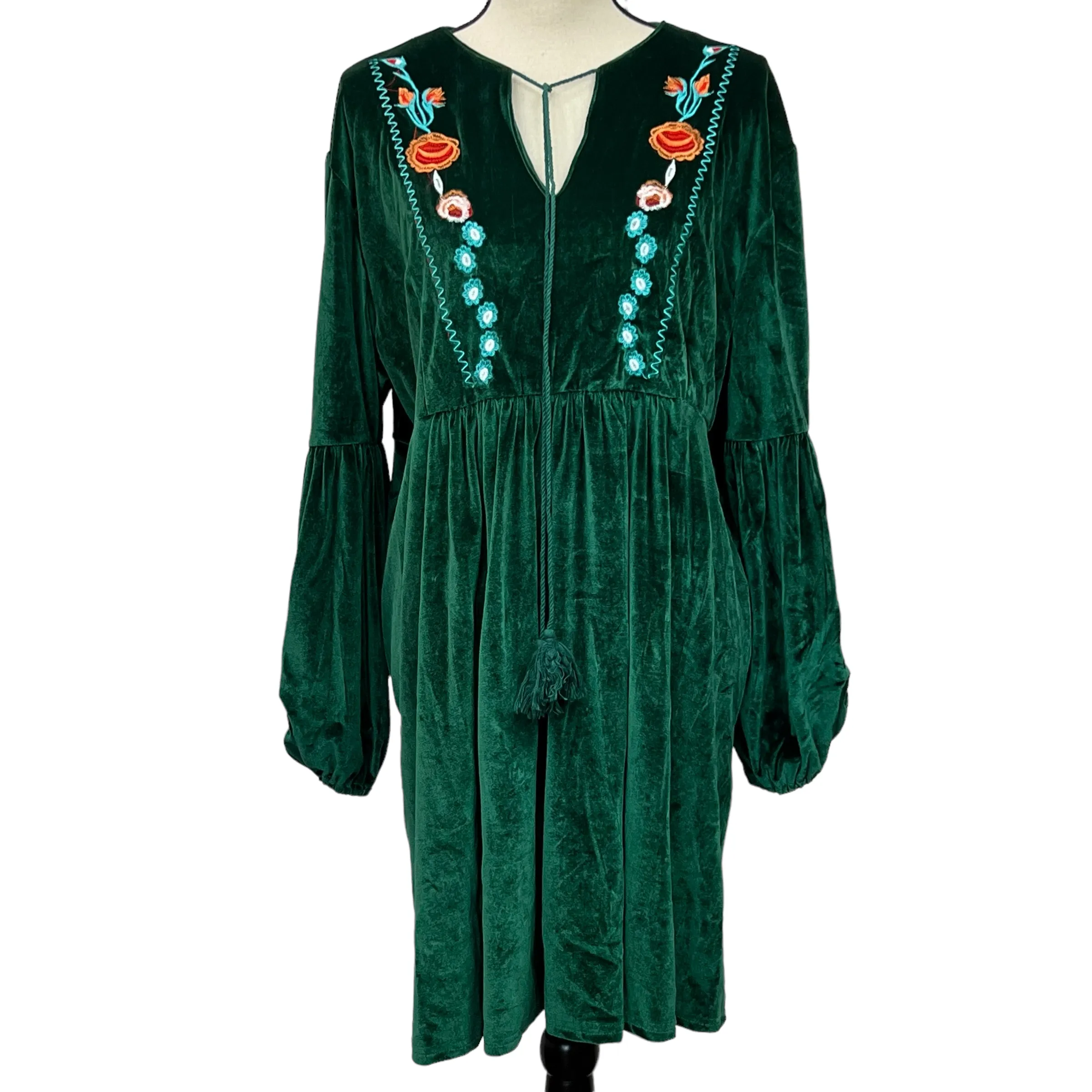 Embroidered Peasant Dress 3XL