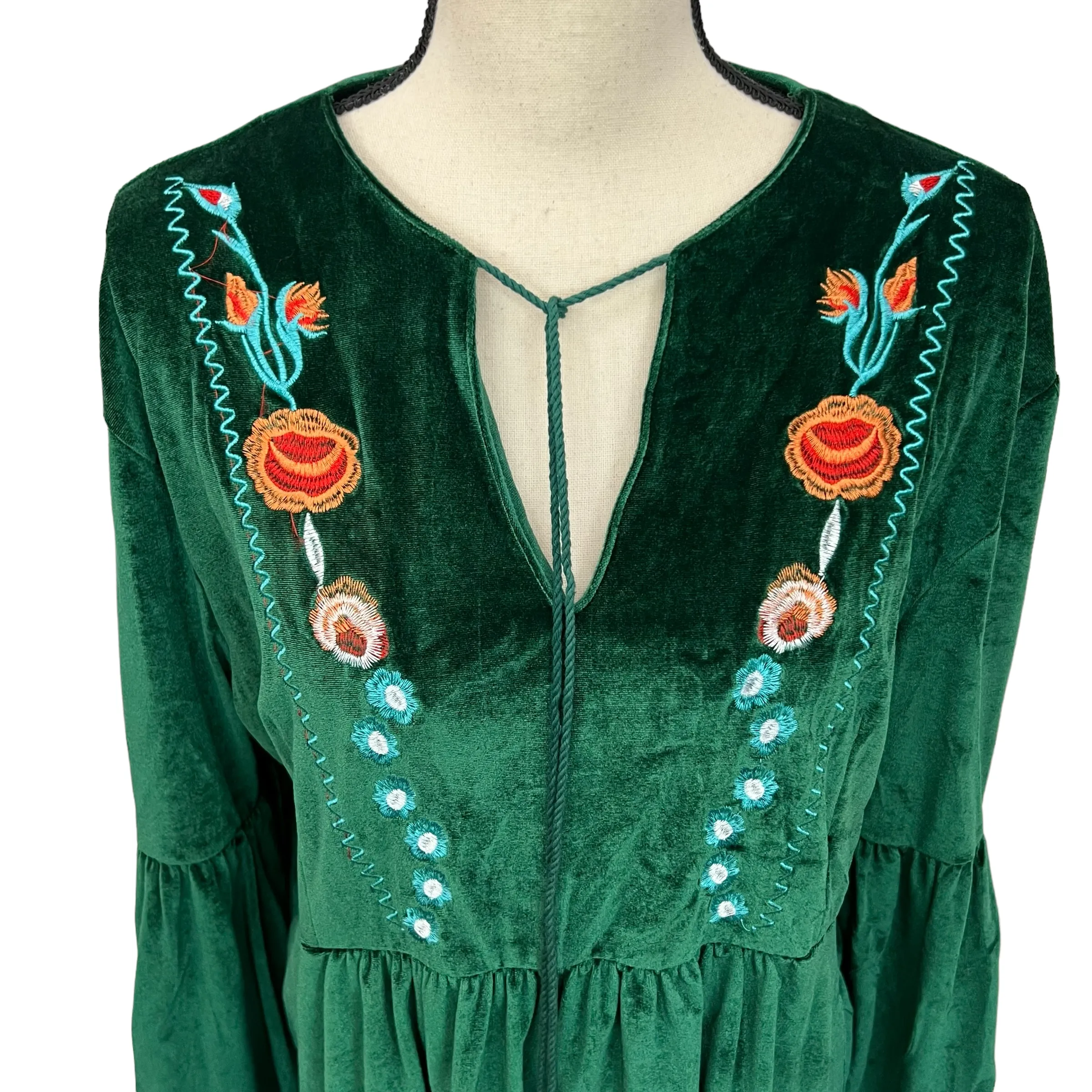 Embroidered Peasant Dress 3XL