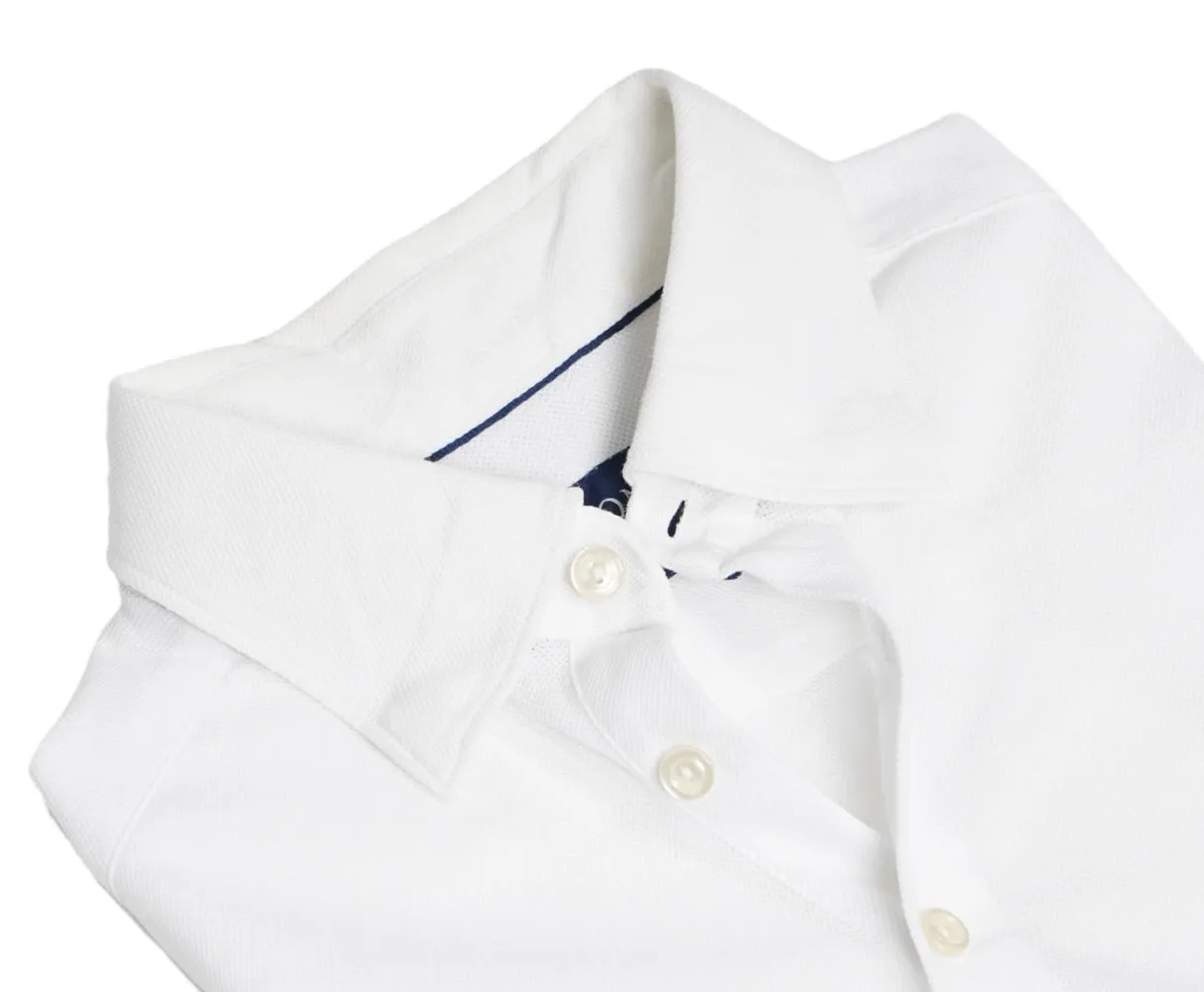 Eton - White Cotton Pique BD. Popover Shirt M