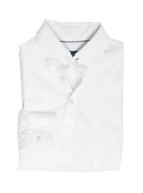Eton - White Cotton Pique BD. Popover Shirt M