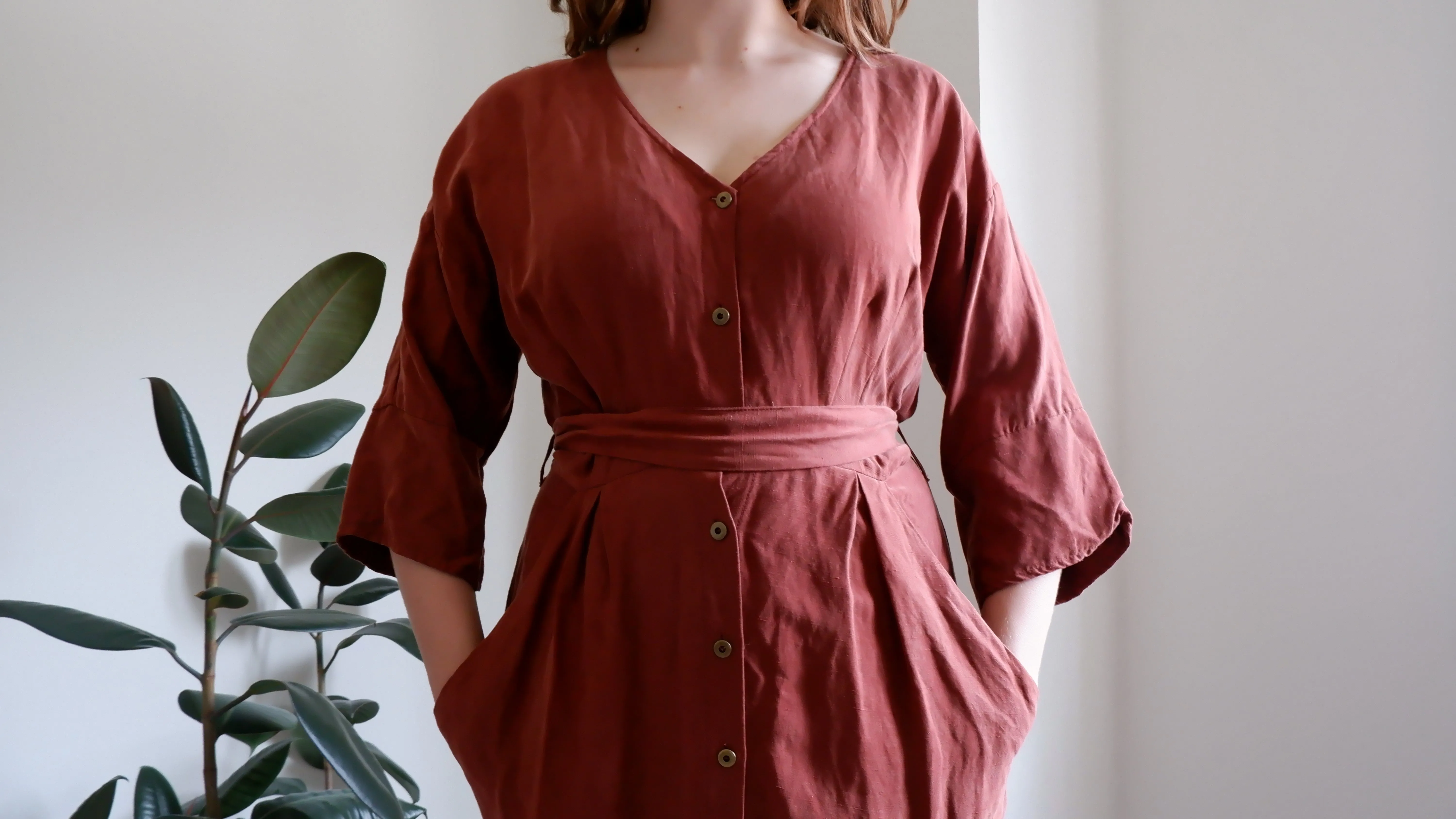 Eve Gravel Romantic Rust Dress - M