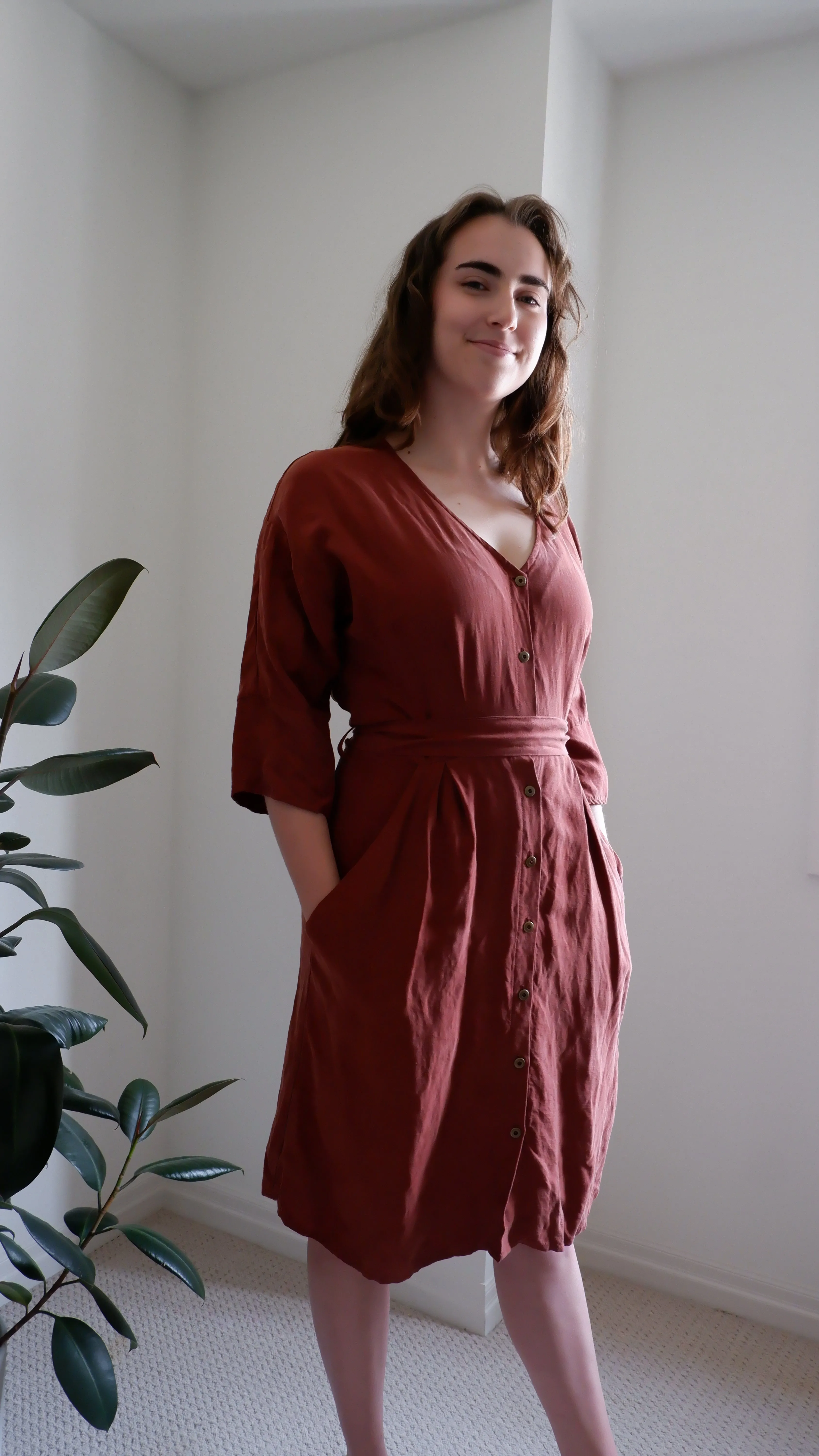 Eve Gravel Romantic Rust Dress - M