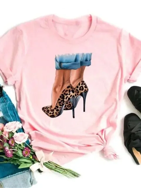 Fashion Style Short Sleeve Women's Tshirt-Maycaur Printed Shirts