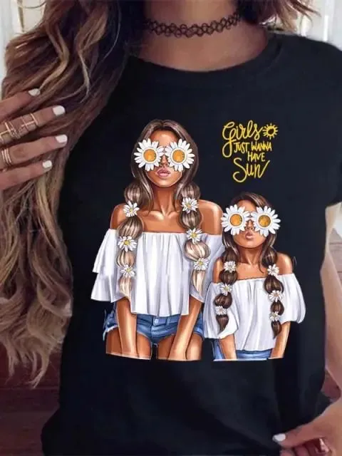 Fashion Style Short Sleeve Women's Tshirt-Maycaur Printed Shirts