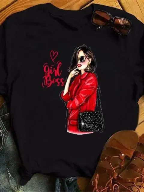 Fashion Style Short Sleeve Women's Tshirt-Maycaur Printed Shirts