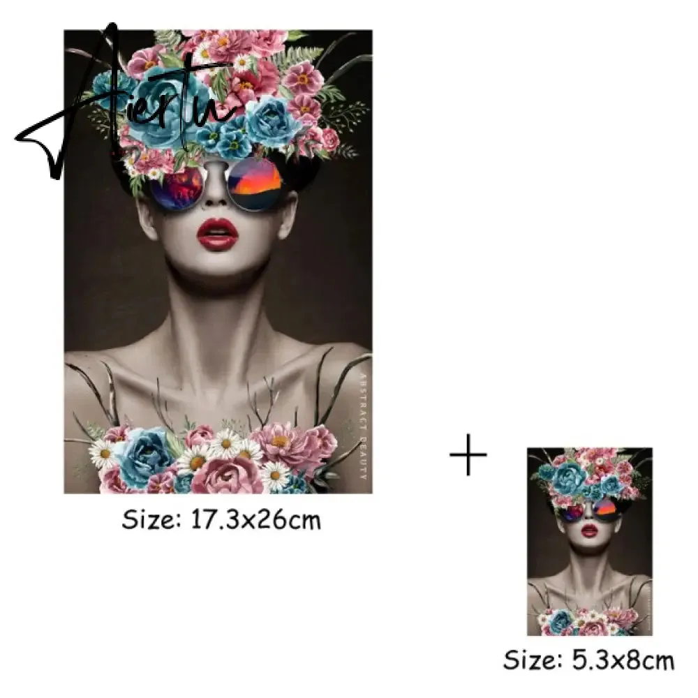Fashion Woman Thermal Patch Flower Butterfly Girl Transfers T-Shirt Jeans Heat Transfer Washable Diy Iron-On Transfer