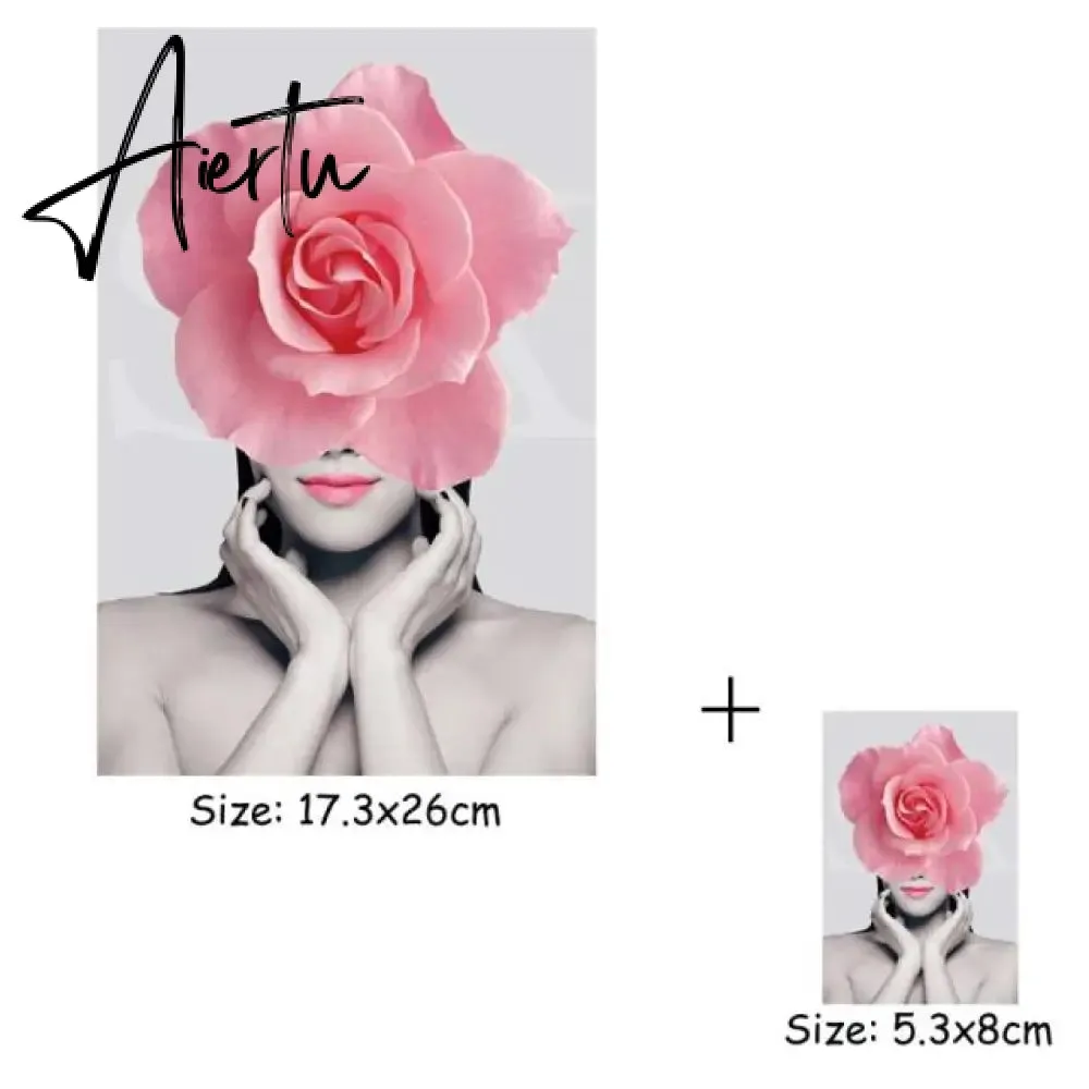 Fashion Woman Thermal Patch Flower Butterfly Girl Transfers T-Shirt Jeans Heat Transfer Washable Diy Iron-On Transfer
