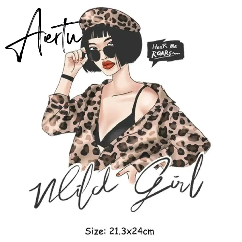 Fashion Woman Thermal Patch Flower Butterfly Girl Transfers T-Shirt Jeans Heat Transfer Washable Diy Iron-On Transfer