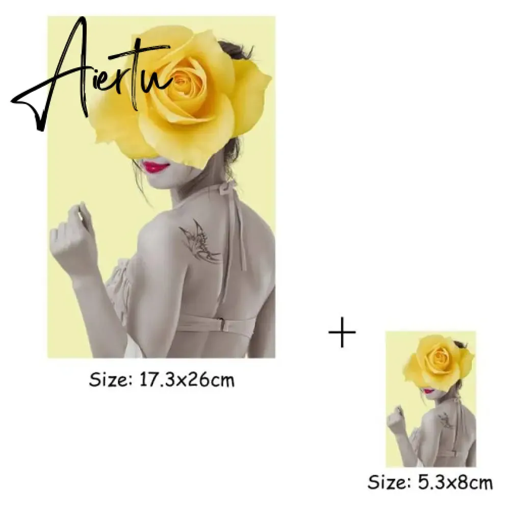 Fashion Woman Thermal Patch Flower Butterfly Girl Transfers T-Shirt Jeans Heat Transfer Washable Diy Iron-On Transfer