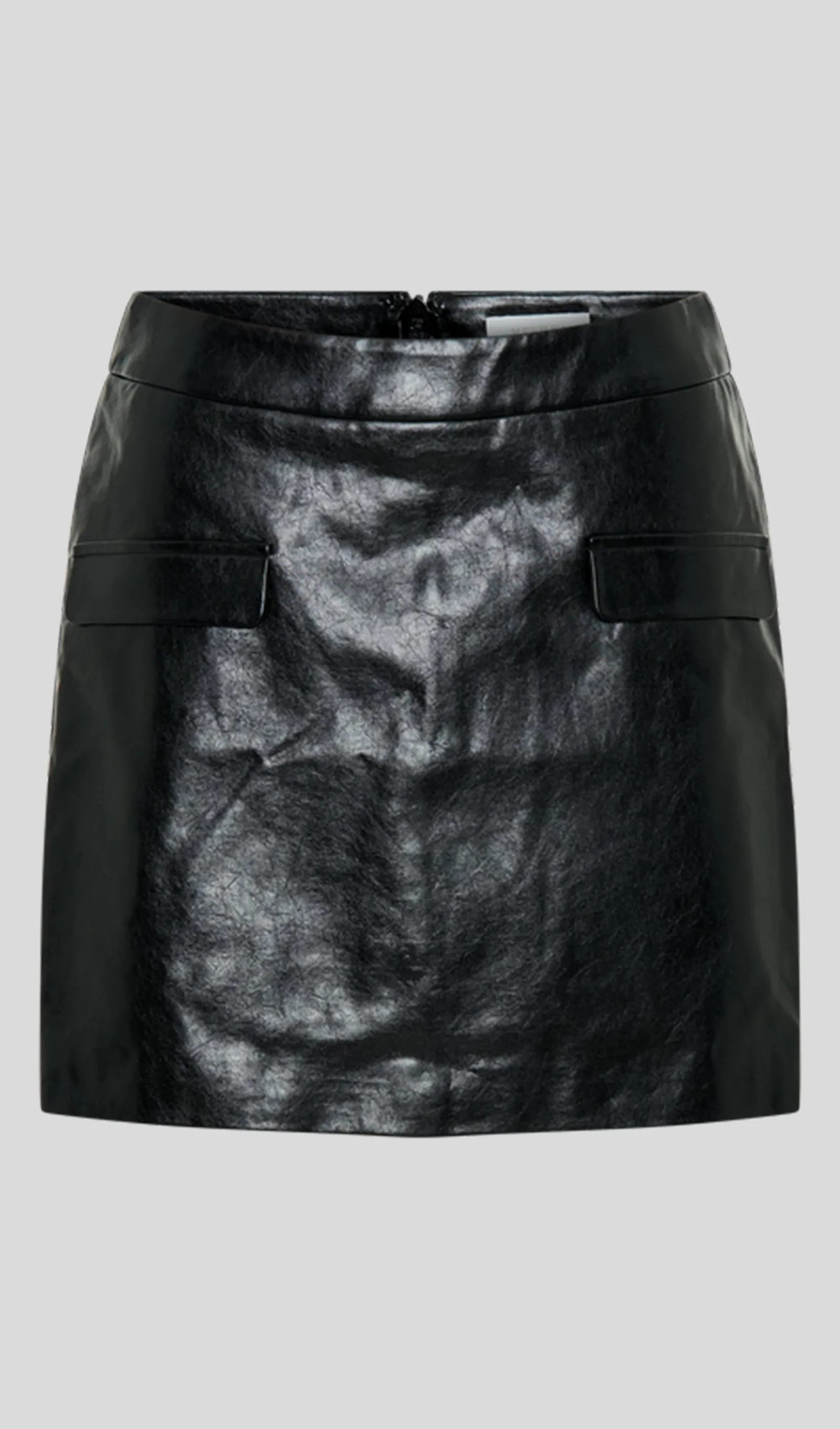 Faux Leather Bubble Mini Skirt