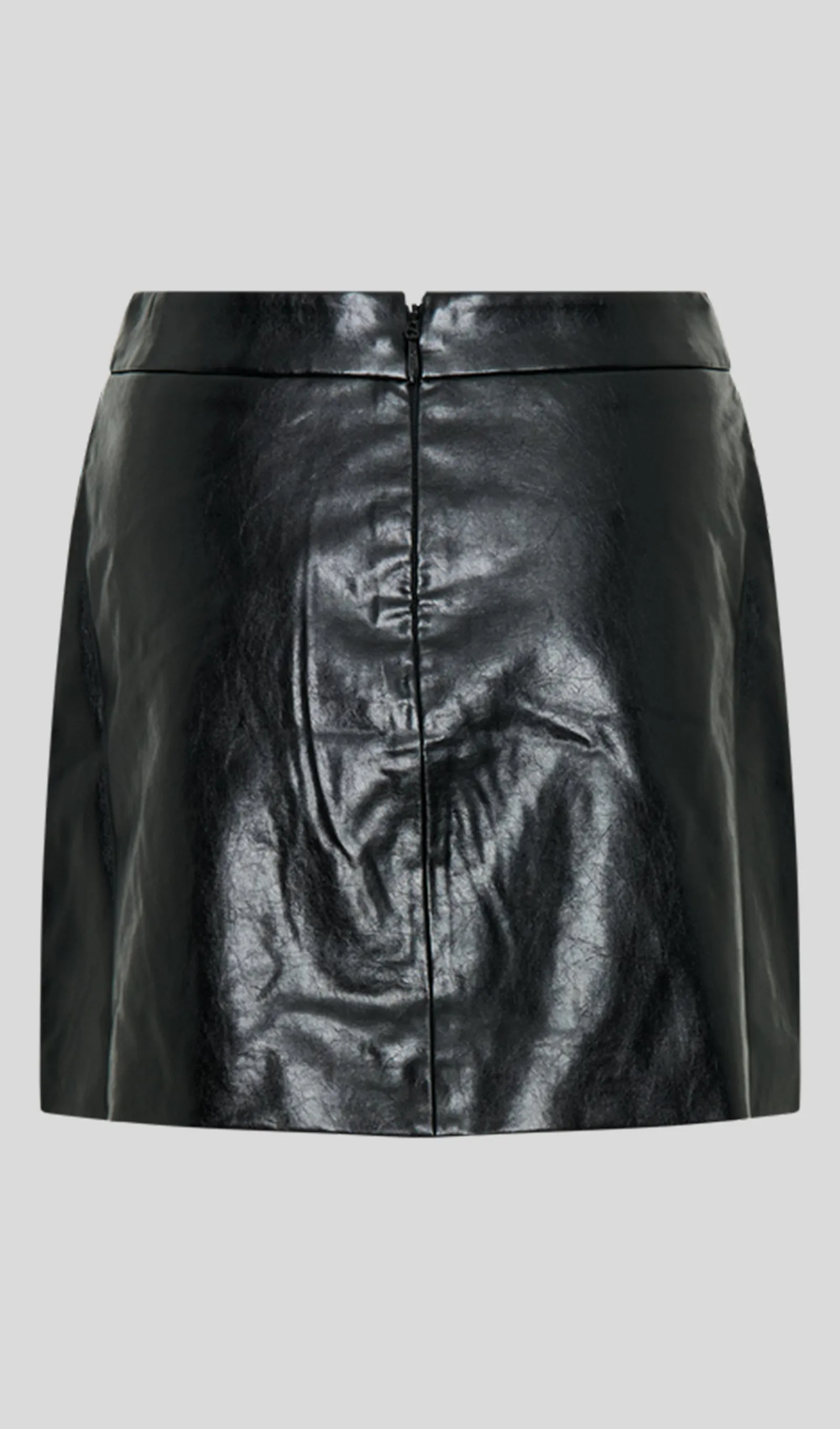 Faux Leather Bubble Mini Skirt