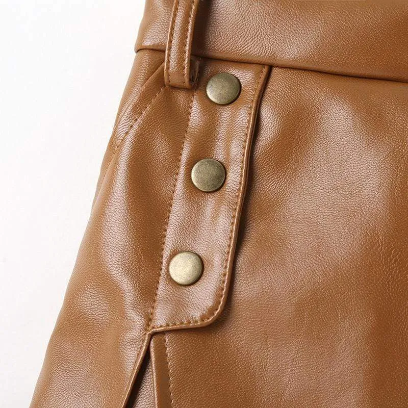 Faux Leather Mini Skirt