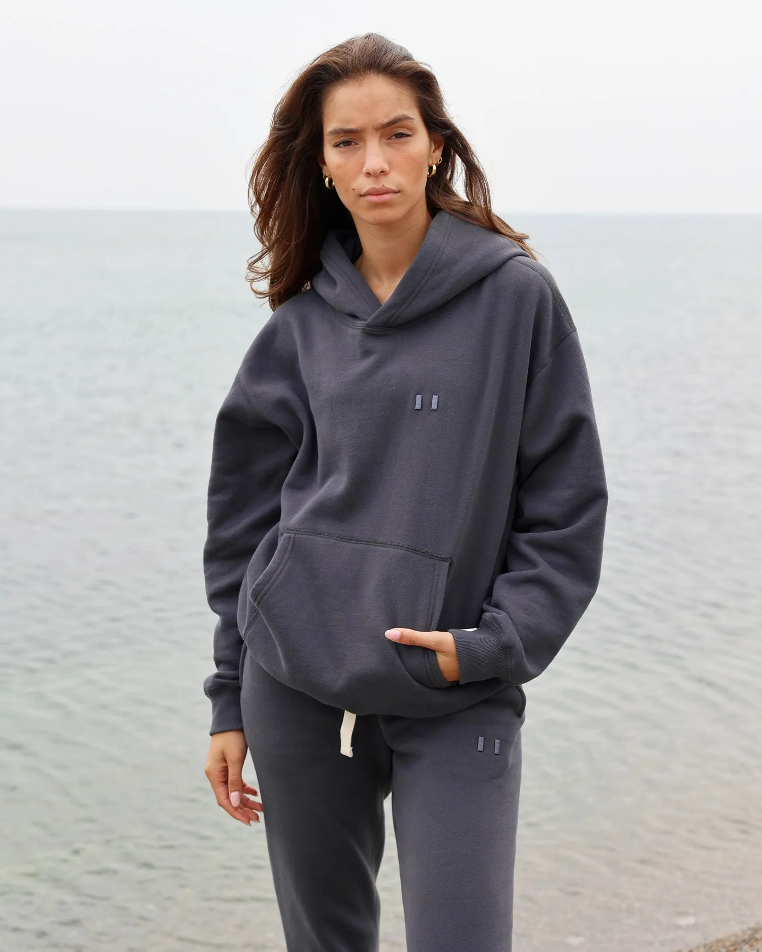 Flag Fleece Hoodie Ink - Unisex