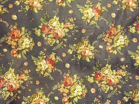 Floral Bouquet -  Faux Linen Print