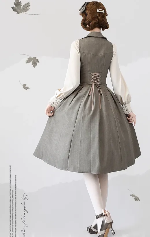 Forest Wardrobe~Retro Elegant Lolita Jumper Dress Bustier Multicolor