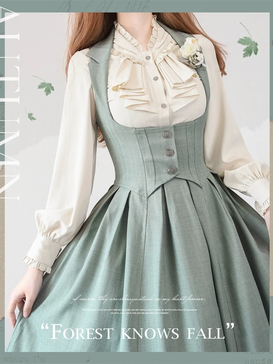 Forest Wardrobe~Retro Elegant Lolita Jumper Dress Bustier Multicolor