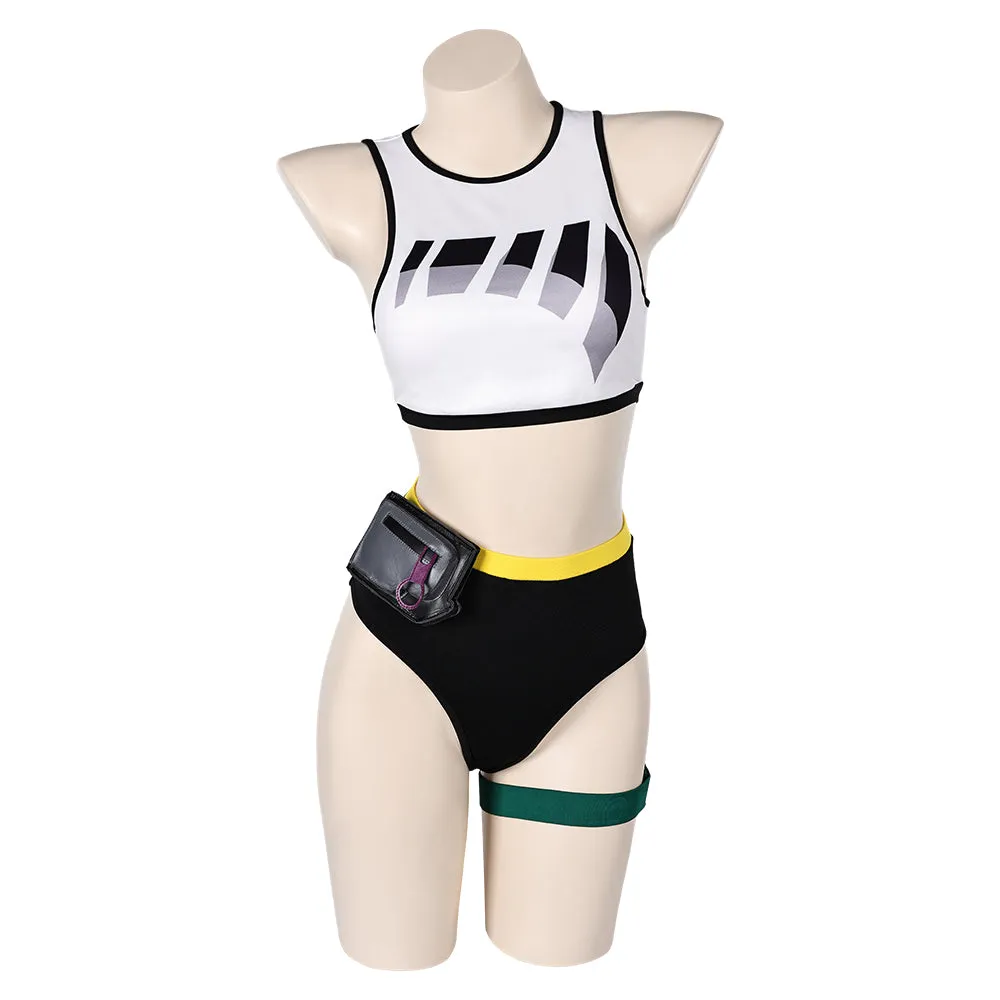 Game Valorant Killjoy Women Yellow Swimsuit Cosplay Costume Outfits Halloween Carnival Suit Original Design