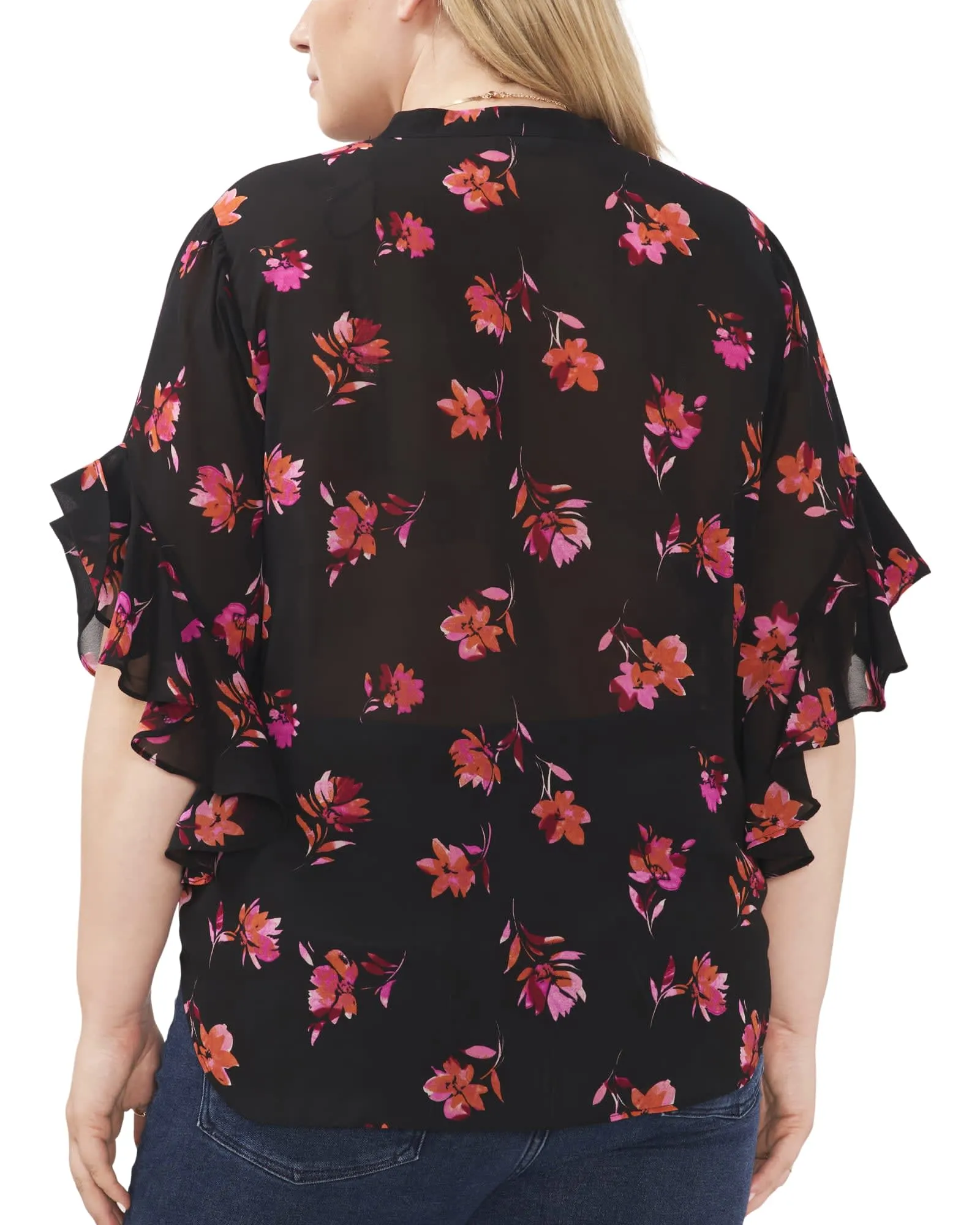 Greta Flutter Sleeve Blouse | POM PINK