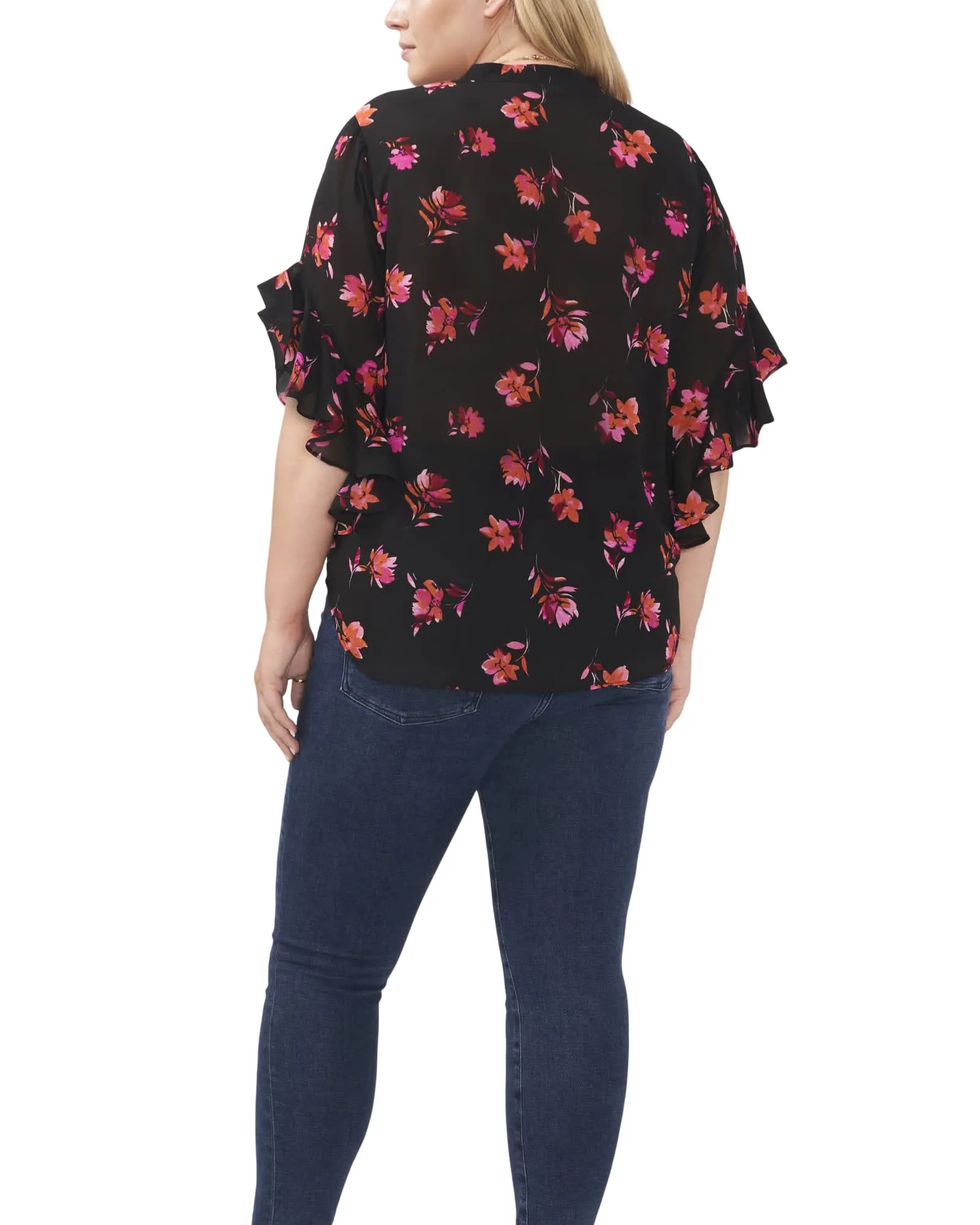 Greta Flutter Sleeve Blouse | POM PINK