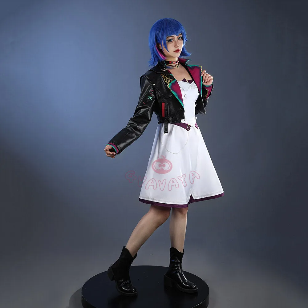 Gvavaya Anime Cosplay League of Legends Arcane Season2 Cosplay Powder AU Party Dress Powder Cosplay Costume