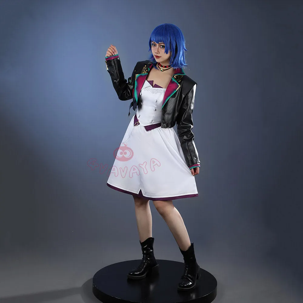 Gvavaya Anime Cosplay League of Legends Arcane Season2 Cosplay Powder AU Party Dress Powder Cosplay Costume