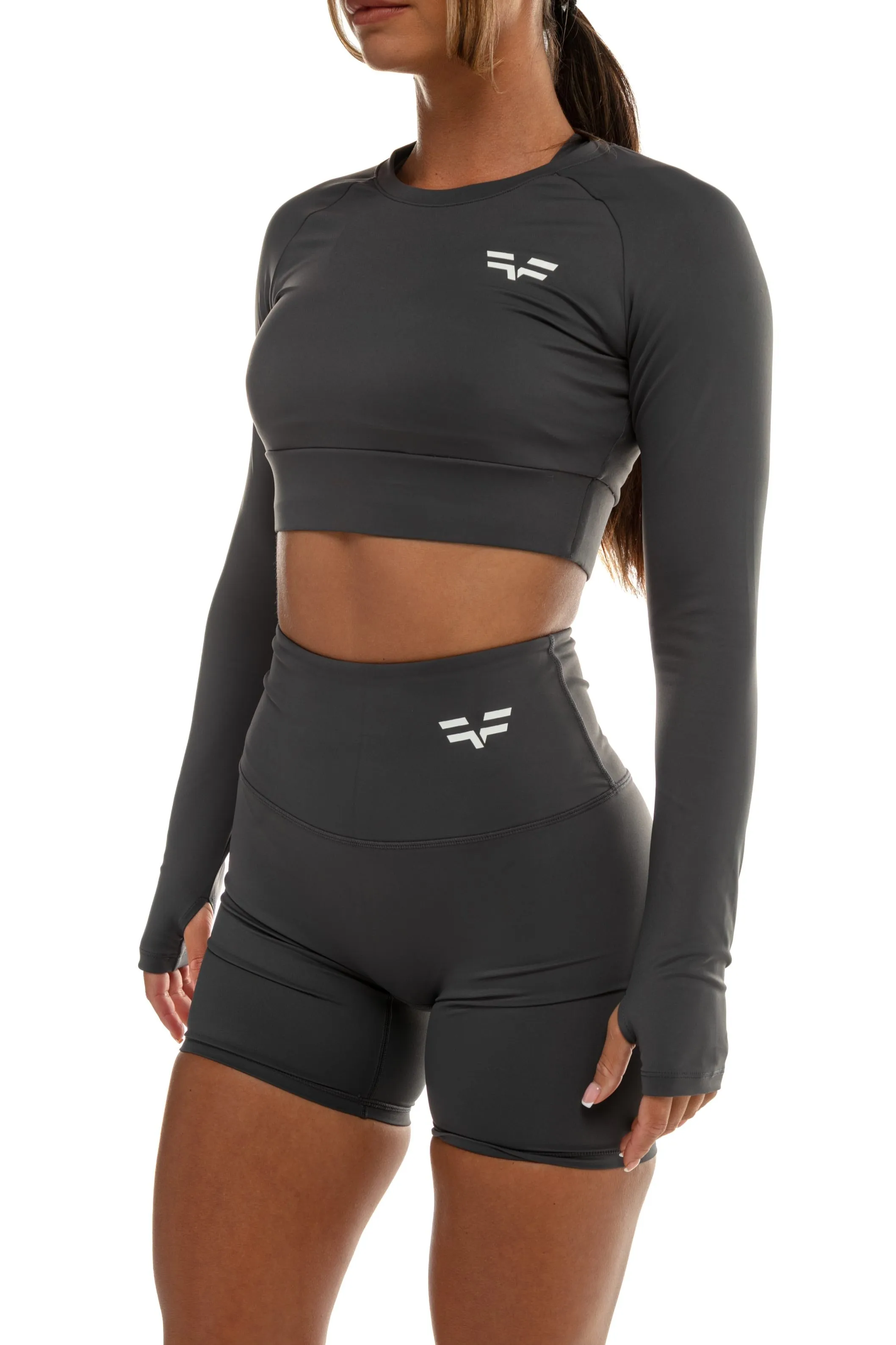 GymFreak Women's Vision Crop Top - Grey