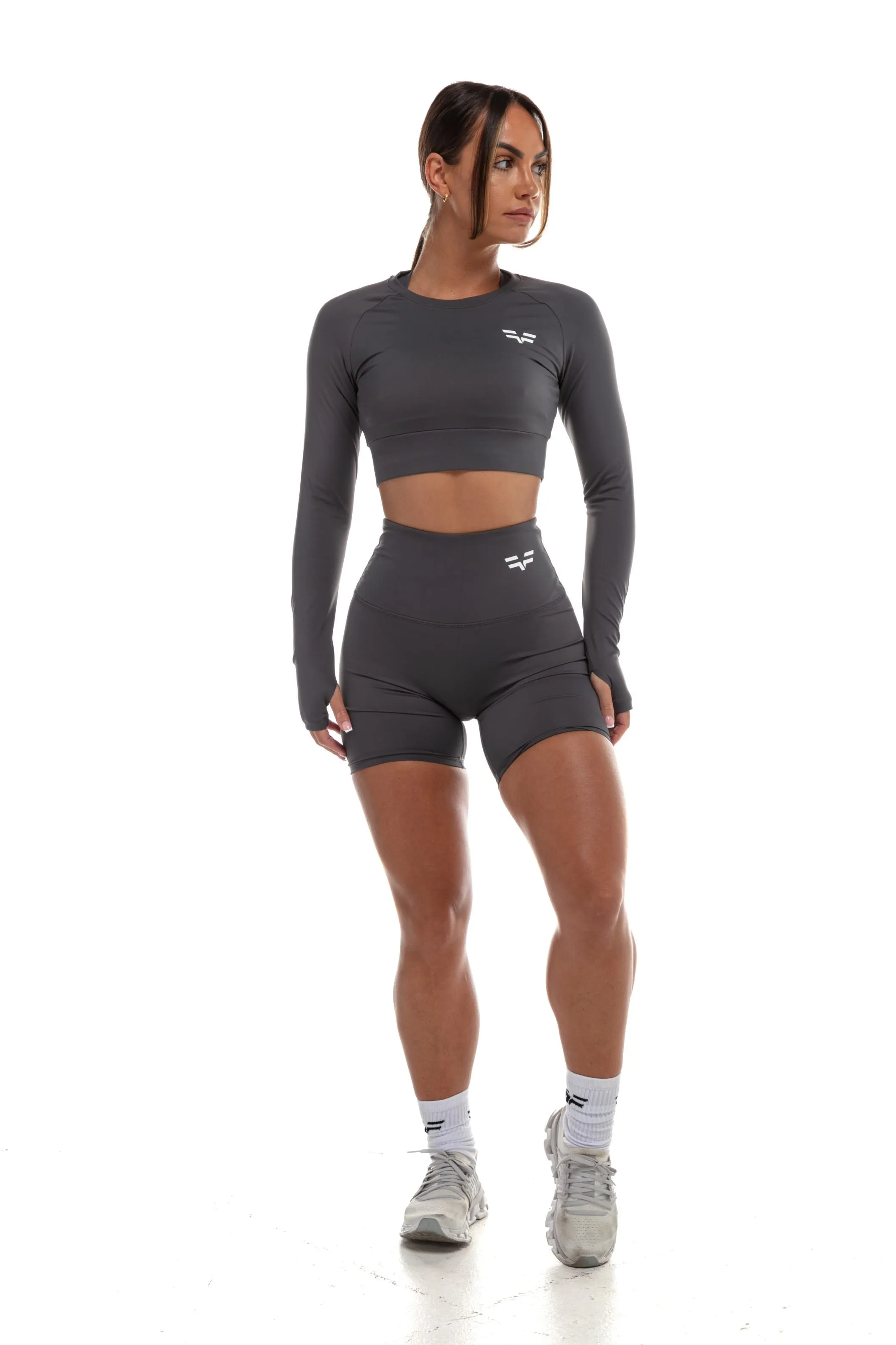 GymFreak Women's Vision Crop Top - Grey