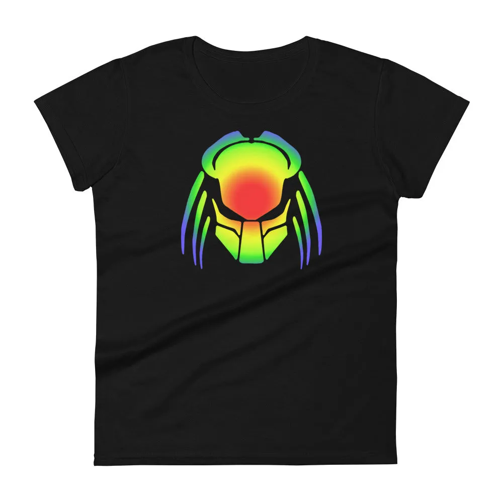 Heat Vision Predator Alien Hybrid Predalien Creature Women's Short Sleeve Babydoll T-shirt