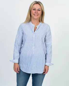 Henley Stripe Pullover Blouse