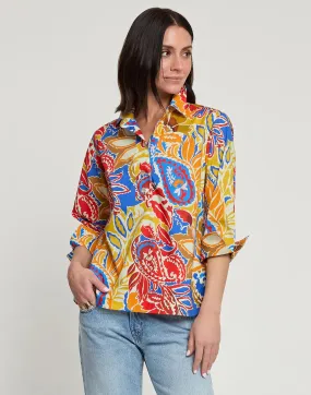 HINSON WU - AILEEN 3/4 SLEEVE PAISLEY PRINT TOP