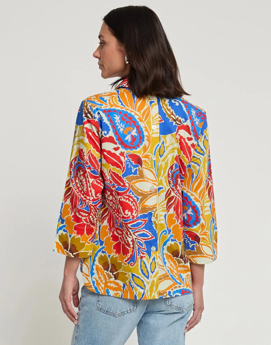 HINSON WU - AILEEN 3/4 SLEEVE PAISLEY PRINT TOP