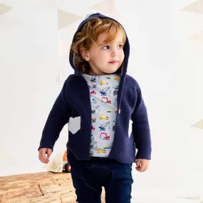 Hooded Knit Jacket Navy
