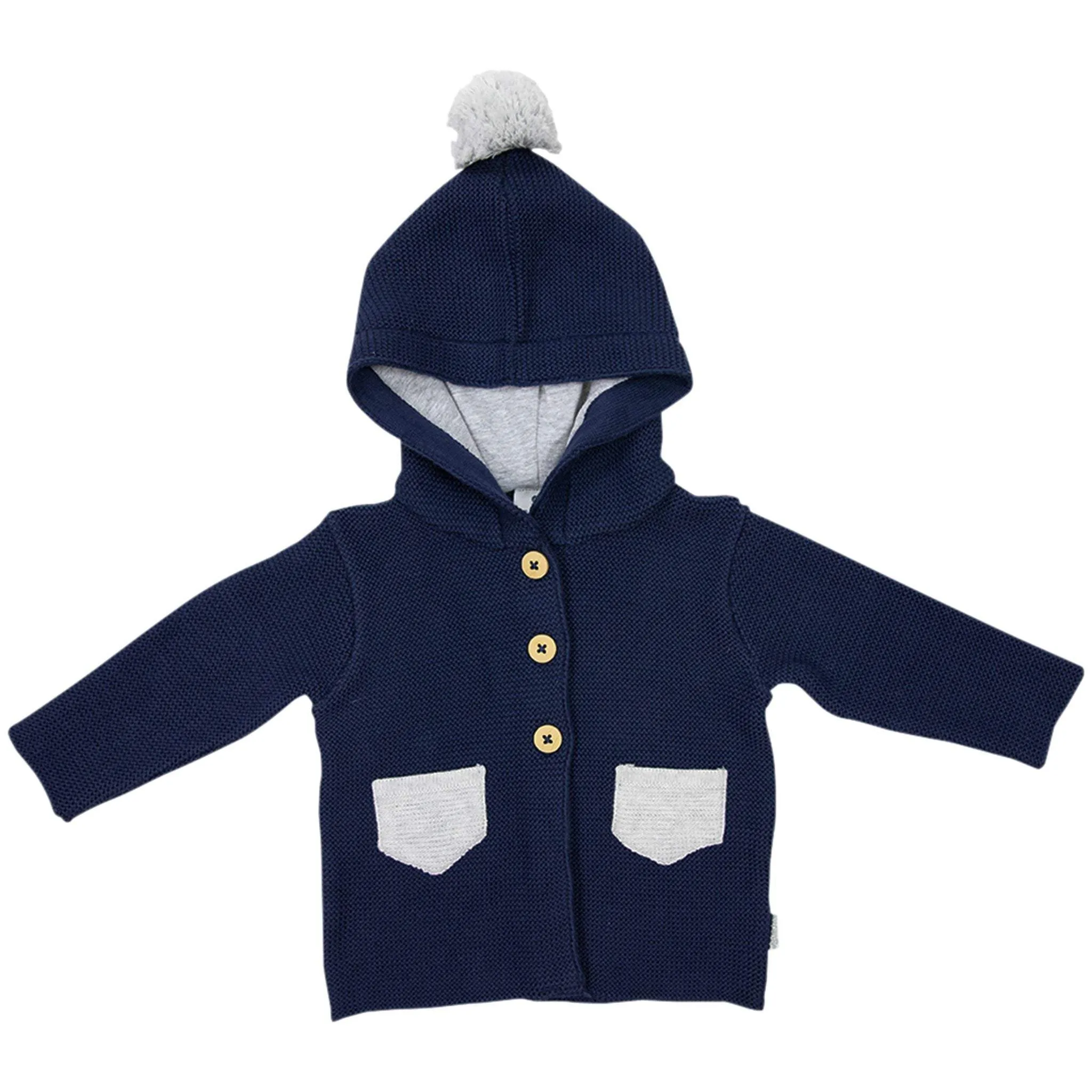 Hooded Knit Jacket Navy