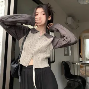 Knit Double-Ended Zip-Up Jacket