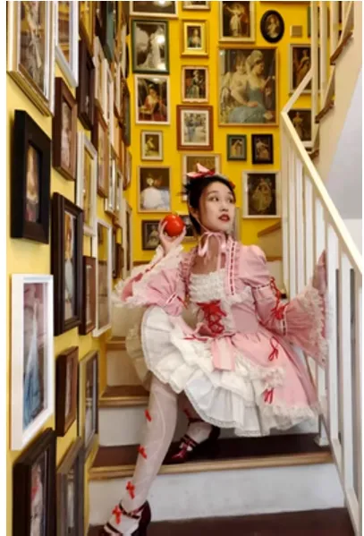Lace Garden~Maiden Berry~Classic Pink Lolita OP Dress