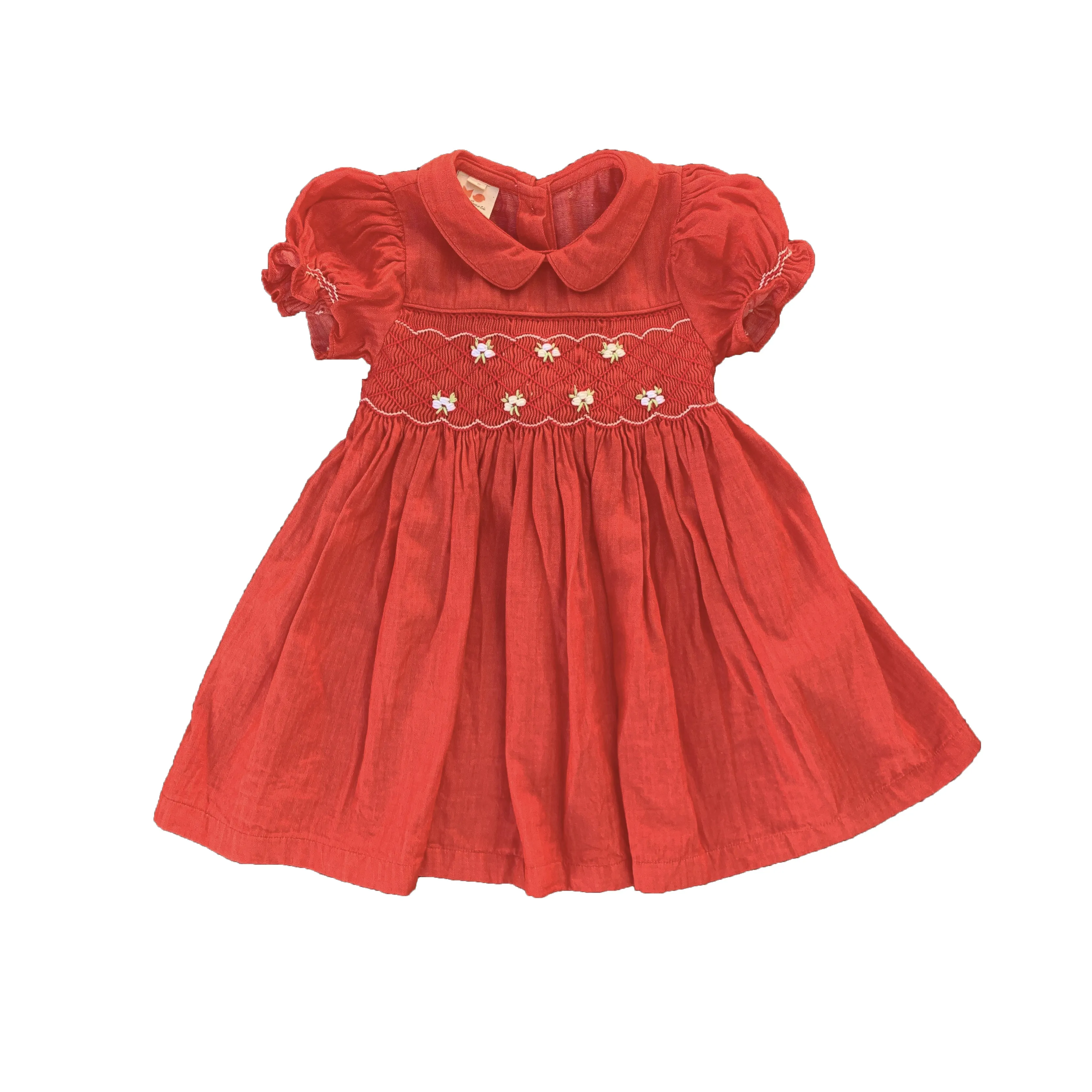 Lava Red Smocked Dress