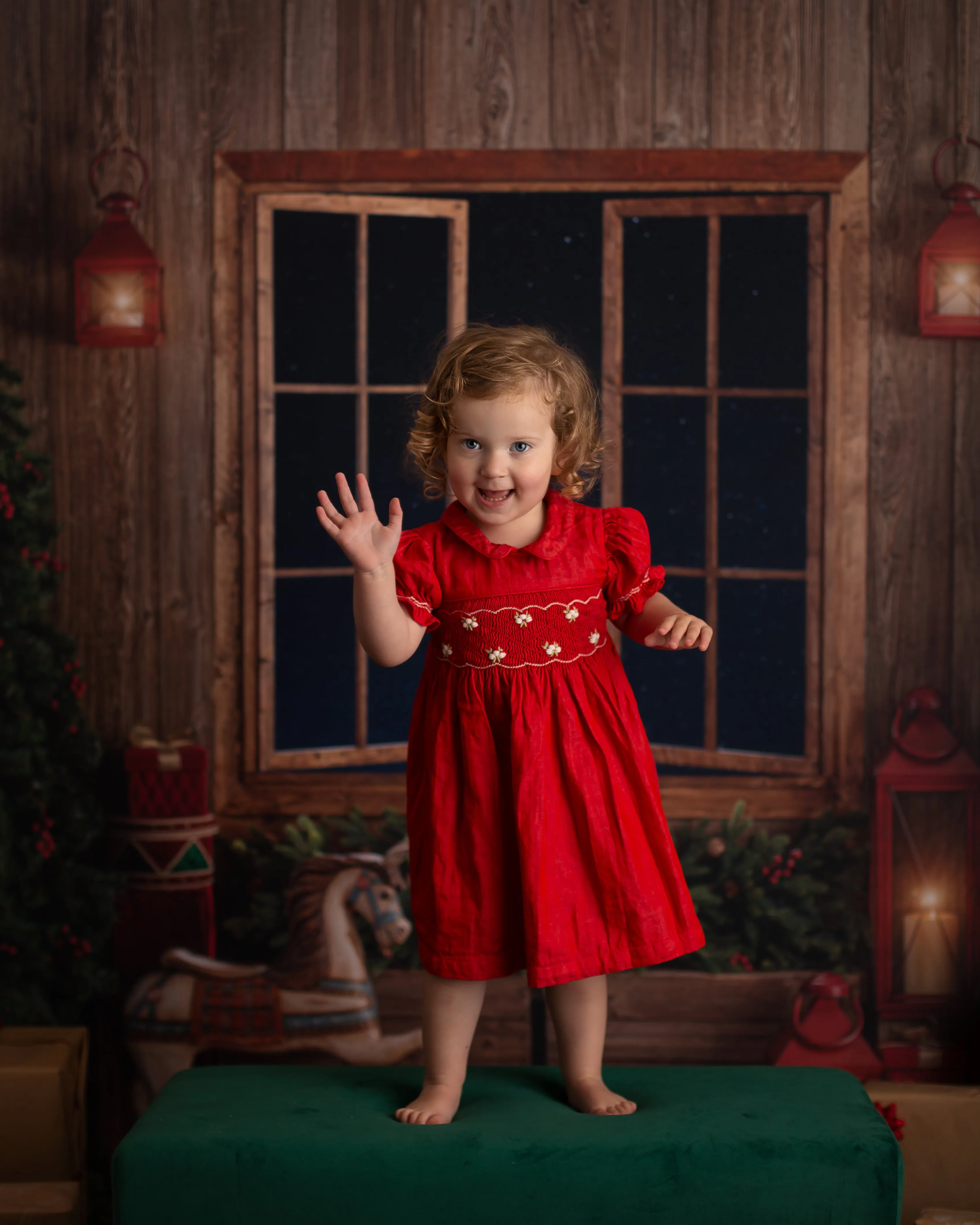 Lava Red Smocked Dress
