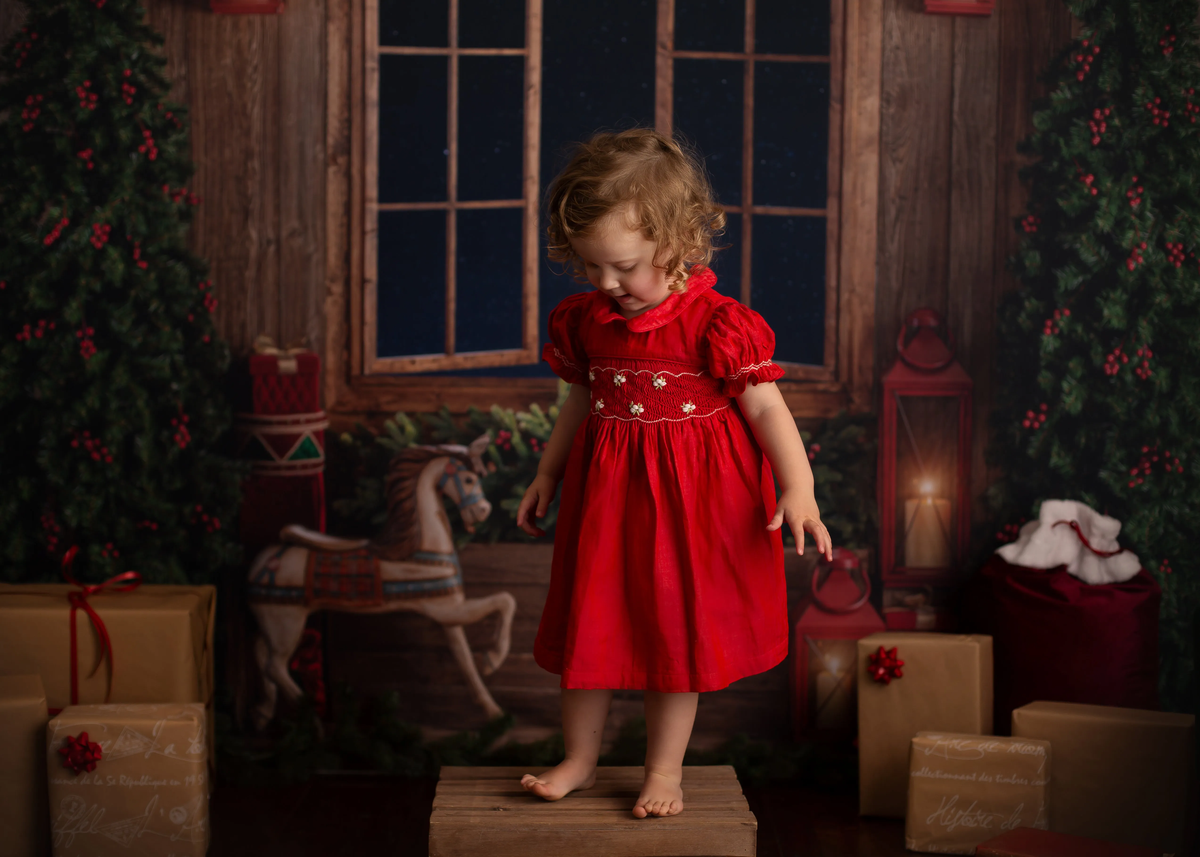 Lava Red Smocked Dress